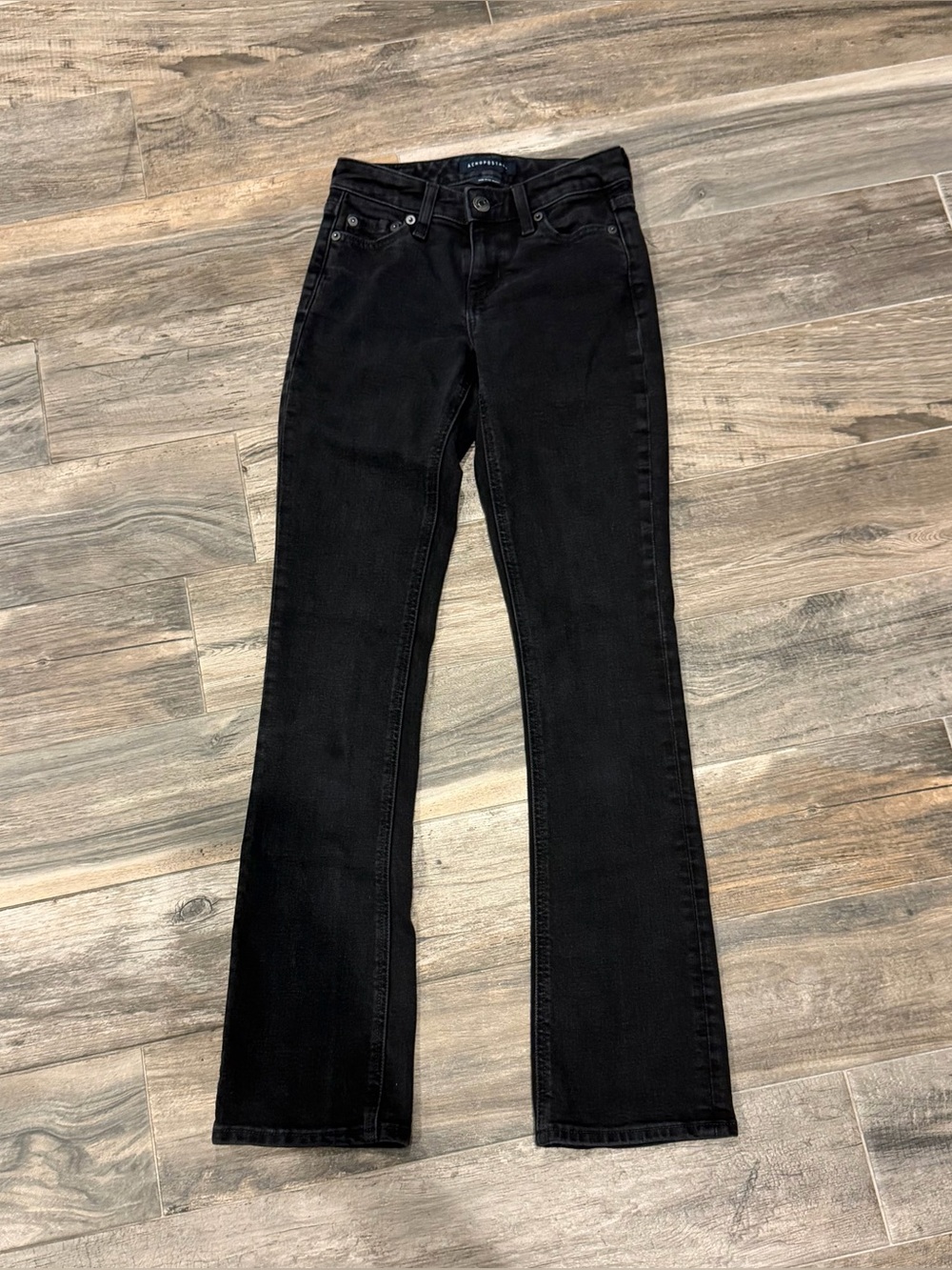 Aeropostale Mid Rise Black Bootcut Jeans 00L